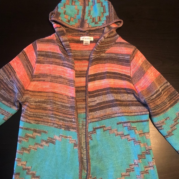 Aztec Print Hooded Sweater - Picture 2 of 4